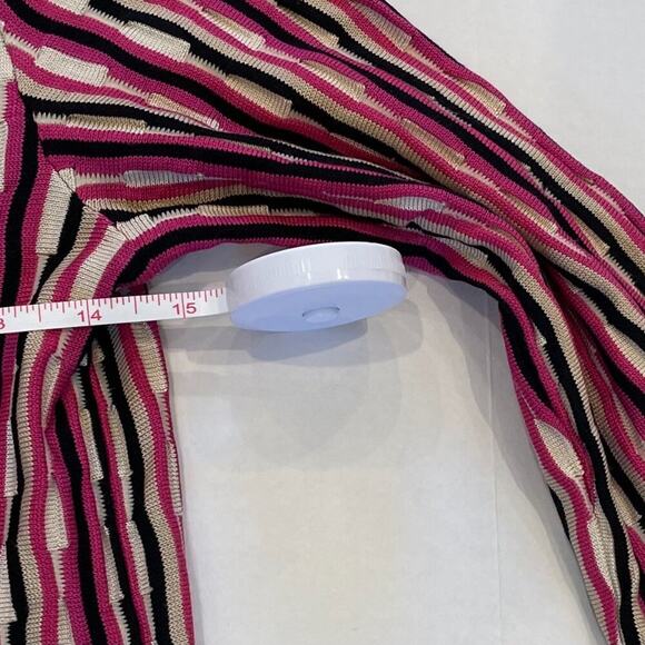 Sigrid Olsen Silk Blend 3/4 Sleeve Textured Gold Button Cardigan Pink Neutral XS - Picture 9 of 12